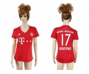 Women's Bayern Munchen #17 Boateng Home Soccer Club Jerseys