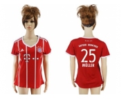 Women's Bayern Munchen #25 Muller Home Soccer Club Jersey