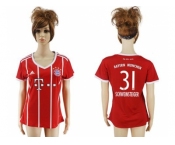 Women's Bayern Munchen #31 Schweinsteiger Home Soccer Club Jersey