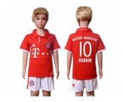 Bayern Munchen #10 Robben Home Kid Soccer Club Jerseys