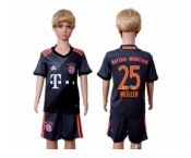 Bayern Munchen #25 Muller Away Kid Soccer Club Jersey