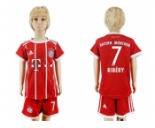 Bayern Munchen #7 Ribery Home Kid Soccer Club Jersey