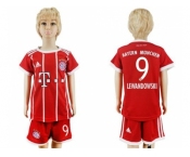 Bayern Munchen #9 Lewandowski Home Kid Soccer Club Jersey