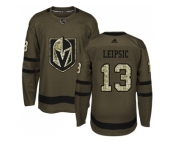 Men Adidas Vegas Golden Knights #13 Brendan Leipsic Green Salute to Service Stitched NHL Jersey