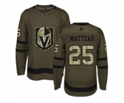 Men Adidas Vegas Golden Knights #25 Stefan Matteau Authentic Green Salute to Service NHL Jersey
