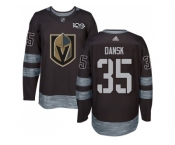 Men Adidas Vegas Golden Knights #35 Oscar Dansk Black 1917-2017 100th Anniversary Stitched NHL Jersey