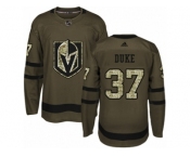 Men Adidas Vegas Golden Knights #37 Reid Duke Authentic Green Salute to Service NHL Jerse