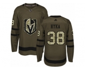 Men Adidas Vegas Golden Knights #38 Tomas Hyka Authentic Green Salute to Service NHL Jersey