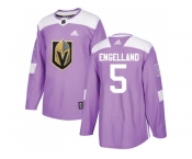 Men Adidas Vegas Golden Knights #5 Deryk Engelland Purple Authentic Fights Cancer Stitched NHL Jersey