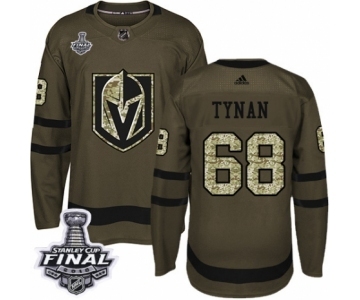 Men Adidas Vegas Golden Knights #68 T.J. Tynan Authentic Green Salute to Service 2018 Stanley Cup Final NHL Jersey