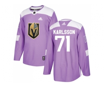 Men Adidas Vegas Golden Knights #71 William Karlsson Purple Authentic Fights Cancer Stitched NHL Jersey