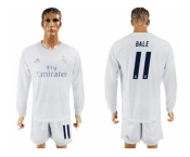 Real Madrid #11 Bale Marine Environmental Protection Home Long Sleeves Soccer Club Jersey