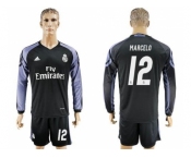 Real Madrid #12 Marcelo Sec Away Long Sleeves Soccer Club Jersey 1