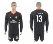 Real Madrid #13 K.Casilla Black Goalkeeper Long Sleeves Soccer Club Jersey