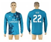 Real Madrid #22 Isco Sec Away Long Sleeves Soccer Club Jersey