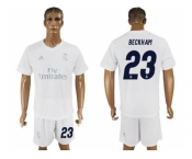 Real Madrid #23 Beckham Marine Environmental Protection Home Soccer Club Jersey