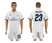 Real Madrid #23 Beckham White Home Soccer Club Jersey 1