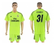 Real Madrid #31 R.Yanez Shiny Green Goalkeeper Soccer Club Jersey
