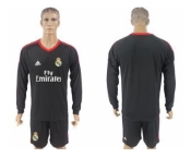 Real Madrid Blank Black Goalkeeper Long Sleeves Soccer Club Jersey