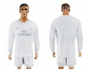 Real Madrid Blank Marine Environmental Protection Home Long Sleeves Soccer Club Jersey
