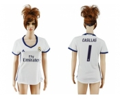 Women's Real Madrid #1 Casillas Home Soccer Club Jersey1