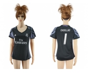 Women's Real Madrid #1 Casillas Sec Away Soccer Club Jersey