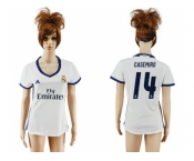 Women's Real Madrid #14 Casemiro Home Soccer Club Jersey3