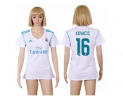 Women's Real Madrid #16 Kovacic Home Soccer Club Jersey