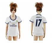 Women's Real Madrid #17 Lucas V. Home Soccer Club Jersey3