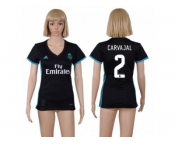 Women's Real Madrid #2 Carvajal Away Soccer Club Jersey