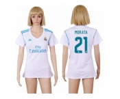 Women's Real Madrid #21 Morata Home Soccer Club Jersey