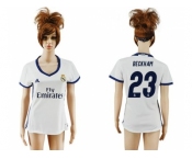 Women's Real Madrid #23 Beckham Home Soccer Club Jersey1