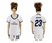 Women's Real Madrid #23 Beckham Home Soccer Club Jersey