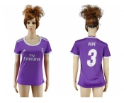 Women's Real Madrid #3 Pepe Away Soccer Club Jersey1
