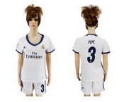 Women's Real Madrid #3 Pepe Home Soccer Club Jersey1