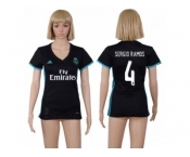 Women's Real Madrid #4 Sergio Ramos Away Soccer Club Jersey