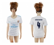 Women's Real Madrid #4 Sergio Ramos Home Soccer Club Jersey2