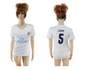 Women's Real Madrid #5 Zidane Home Soccer Club Jersey2