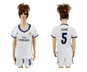 Women's Real Madrid #5 Zidane Home Soccer Club Jersey3
