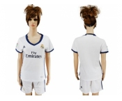 Women's Real Madrid Blank Home Soccer Club Jersey4