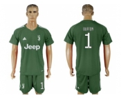 Juventus #1 Buffon Green Goalkeeper Soccer Club Jersey