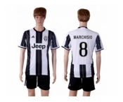 Juventus #8 Marchisio Home Soccer Club Jersey 3