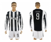 Juventus #9 Higuain Home Long Sleeves Soccer Club Jersey