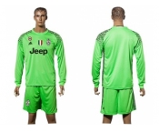 Juventus Blank Green Goalkeeper Long Sleeves Soccer Club Jersey 1
