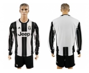 Juventus Blank Home Long Sleeves Soccer Club Jersey 2