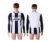 Juventus Blank Home Long Sleeves Soccer Club Jersey 3