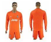 Juventus Blank Orange Goalkeeper Long Sleeves Soccer Club Jersey