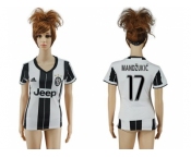 Women's Juventus #17 Mandzukic Home Soccer Club Jersey1