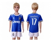 Juventus #17 Mandzukic Away Kid Soccer Club Jersey