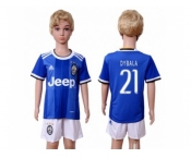 Juventus #21 Dybala Away Kid Soccer Club Jersey1